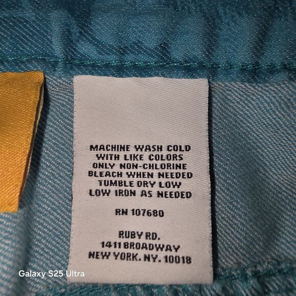 Womens Pants Capri Stretch Floral Tropical Ruby Rd Plus Size 20W Teal - Picture 7 of 8